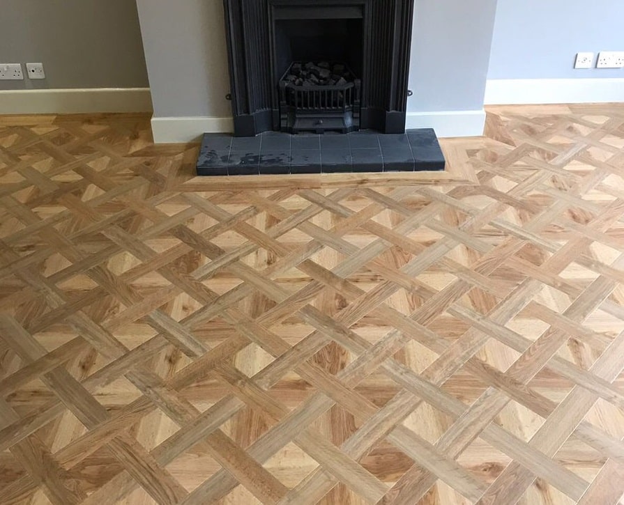 Flooring 4 You Ltd installed this Amtico parquet LVT floor in a two tone basket weave pattern
